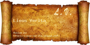 Liess Verita névjegykártya